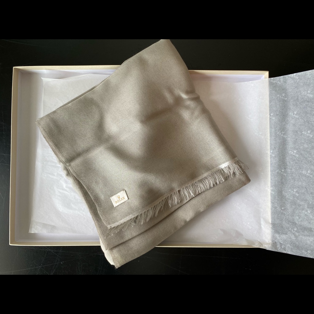 Rolex Beige CashmereSilk Scarf